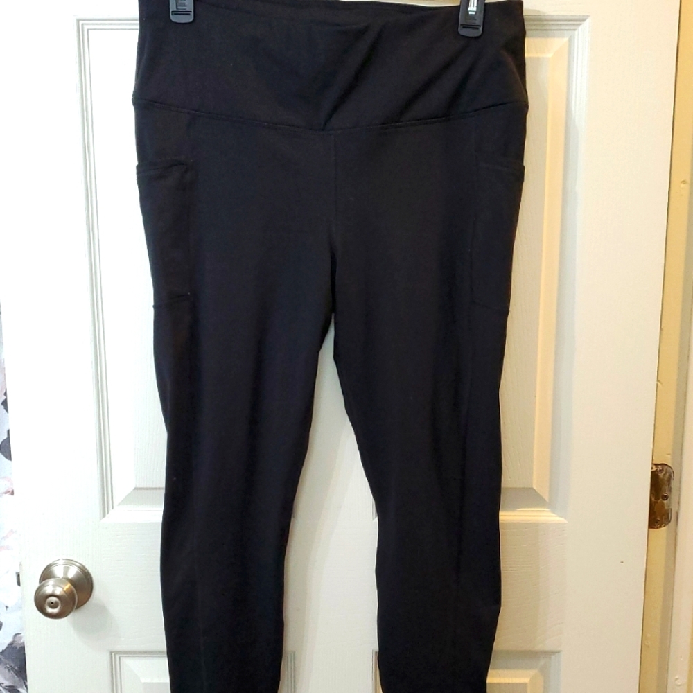 90° Degree Black Women's Athelic Leggings 1x